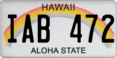 HI license plate IAB472