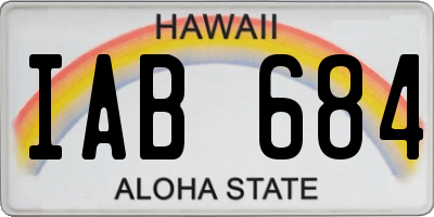 HI license plate IAB684