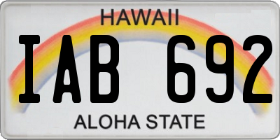 HI license plate IAB692