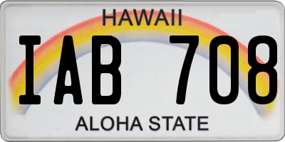 HI license plate IAB708
