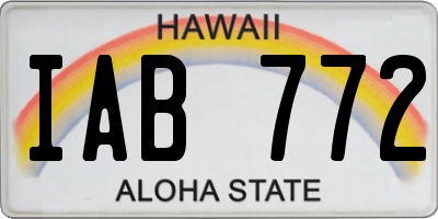 HI license plate IAB772