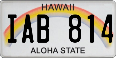 HI license plate IAB814