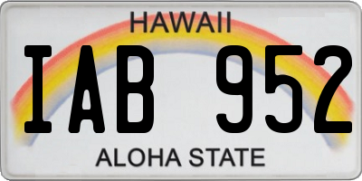 HI license plate IAB952