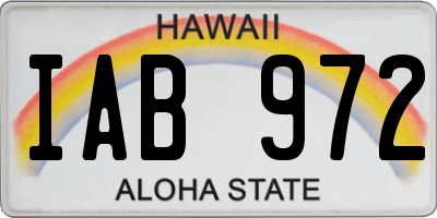 HI license plate IAB972