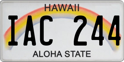 HI license plate IAC244