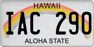 HI license plate IAC290