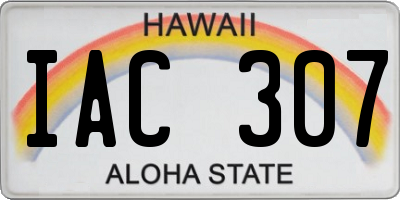HI license plate IAC307