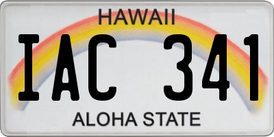 HI license plate IAC341