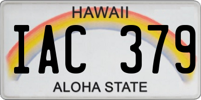 HI license plate IAC379