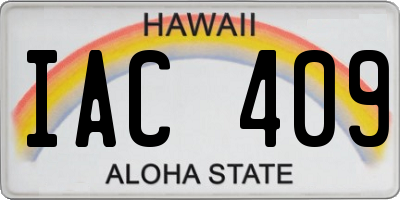 HI license plate IAC409