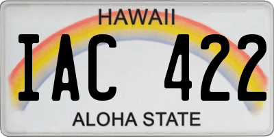 HI license plate IAC422