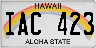 HI license plate IAC423