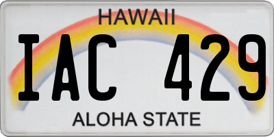 HI license plate IAC429
