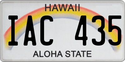 HI license plate IAC435