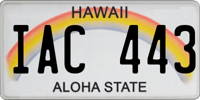 HI license plate IAC443
