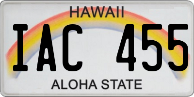 HI license plate IAC455