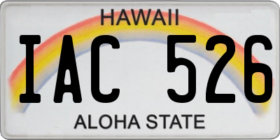 HI license plate IAC526