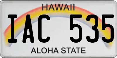 HI license plate IAC535