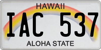 HI license plate IAC537