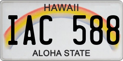 HI license plate IAC588