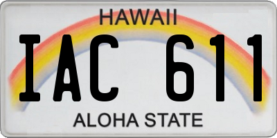 HI license plate IAC611