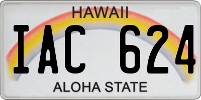 HI license plate IAC624