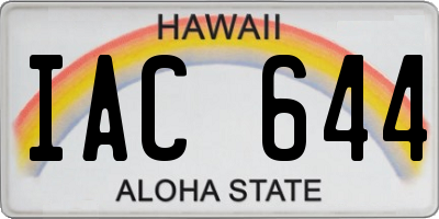 HI license plate IAC644