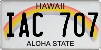 HI license plate IAC707