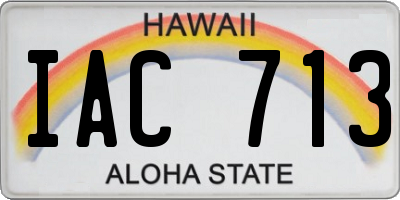 HI license plate IAC713