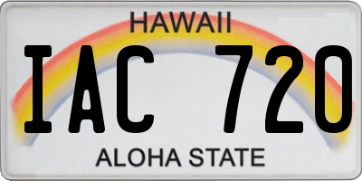 HI license plate IAC720
