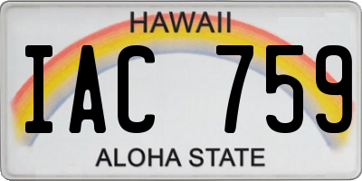 HI license plate IAC759