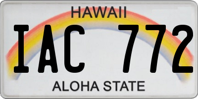 HI license plate IAC772