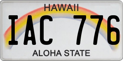 HI license plate IAC776