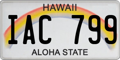 HI license plate IAC799