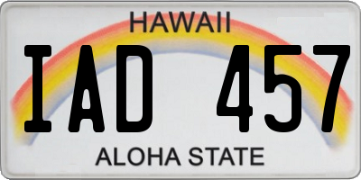 HI license plate IAD457