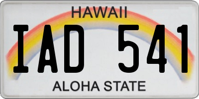HI license plate IAD541