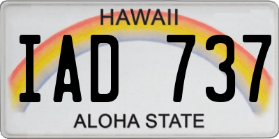 HI license plate IAD737
