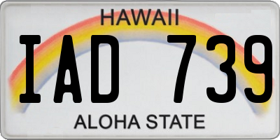 HI license plate IAD739
