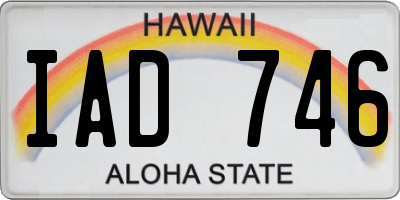 HI license plate IAD746