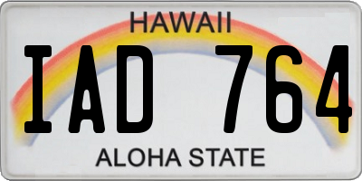 HI license plate IAD764