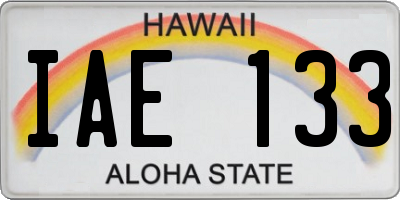 HI license plate IAE133