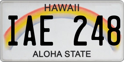 HI license plate IAE248
