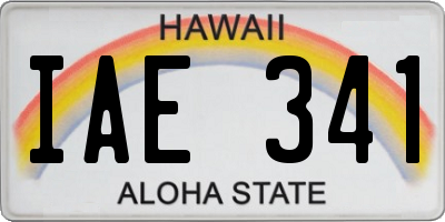 HI license plate IAE341
