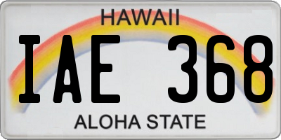 HI license plate IAE368