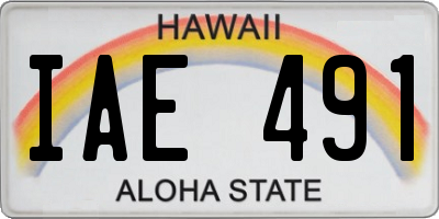 HI license plate IAE491