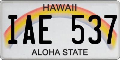 HI license plate IAE537