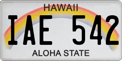 HI license plate IAE542