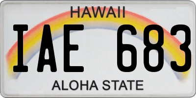 HI license plate IAE683