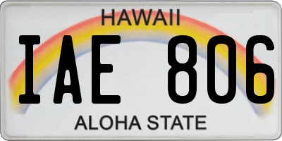 HI license plate IAE806
