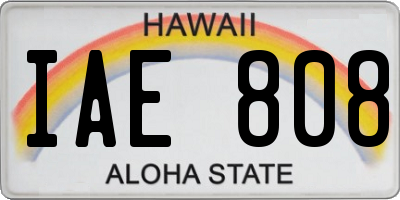 HI license plate IAE808